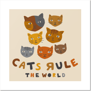 cats rule multicolor Posters and Art